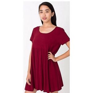 American Apparel Burgundy Babydoll Dress